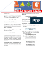 Inecuaciones de Primer Grado para Cuarto Grado de Secundaria