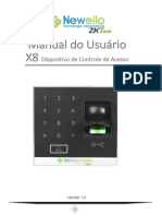 Manual Do Usuário X8 Dispositivo de Controle de Acesso