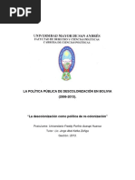 La Política Pública de Descolonización en Bolivia (2006-2013)