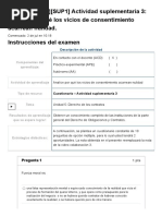 Examen - (ACDB2-17.5%) (SUP1) Actividad Suplementaria 3 - Analice Por Qué Los Vicios de Consentimiento Acarrean Nulidad