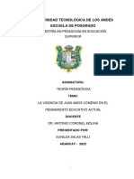 La Vigencia de Juan Amos Comenio en El Pensamiento Educativo Actual