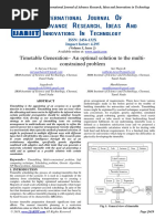 Timetable Generation An Optimal Solution