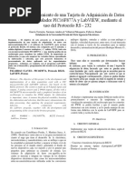 Diseño y Modelamiento de Una Tarjeta de Adquisición de Datos Con Microcontrolador PIC16F877A y LabVIEW, Mediante El Uso Del Protocolo RS - 232