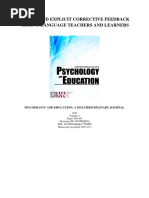 Recast and Explicit Corrective Feedback Among Language Teachers and Learners