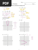 Graphing and Properties of Parabolas