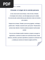 TEXTO NARRATIVOel Origen de La Comida Peruana