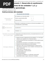 Examen - (AAB01) Cuestionario 1 - Desarrolle El Cuestionario de Refuerzo en Línea de Las Unidades 1 y 2, y Retroalimente Su Aprendizaje