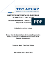 Test de Control para Evaluar La Preparación Física General Y La Preparación Especial de Un Deporte Determinado