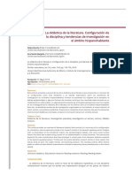 La Didáctica de La Literatura. Configuración de La Disciplina y Tendencias de Investigación en El Ámbito Hispanohablante