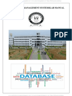 JNTUA Database Management Systems Lab Manual R20