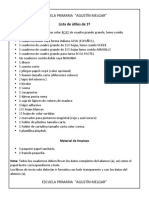 Lista de Útiles 6 Grados Primaria