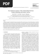 An Empirical Analysis of The Relationship Between Project Planning and Project Success