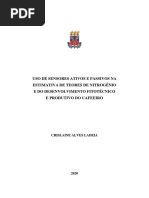 Uso de Sensores Ativos e Passivos Na Estimativa de Teores de Nitrogenio e Do Desenvolvimento Fitotécnico e Produtividade Do Cafeeiro