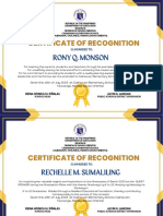 Certificate of Recognition: Rony Q. Monson