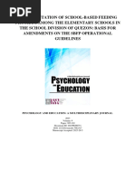 Implementation of School-Based Feeding Program Among The Elementary Schools in The School Division of Quezon Basis For Amendments On The SBFP Operational Guidelines