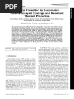 Column Formation in Suspension Plasma-Sprayed Coatings and Resultant Thermal Properties 