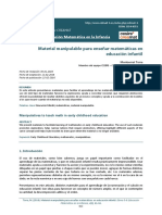 Material Manipulable para Enseñar Matemáticas en Educación Infantil