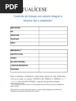 Contrato de Trabajo Con Salario Integral