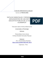 Evalua Personalidad en Adolescentesy Estilos Parentales