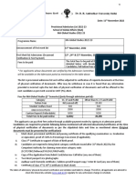 1st Provisional Admission List Ma Global Studies 2022 23