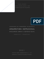 Seminario de Formación Académica. Singularidad Urbana e Identidad Social