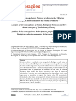 Análise Das Concepções de Futuros Professores de Ciências