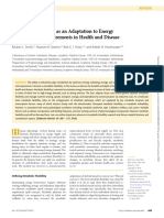 Metabolic Flexibility As An Adaptation To Energy Resources and Requirements in Health and Disease