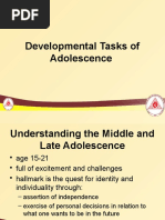 Developmental Stages and Tasks of Adolescence