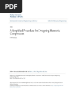 A Simplified Procedure For Designing Hermetic Compressors