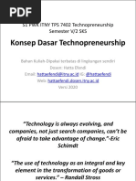 2 3. Technopreneurship HE2018 Konsep Dasar Technopreneurship