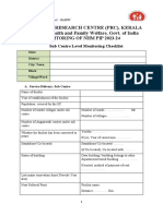 Sub Centre Checklist