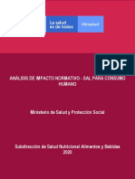 Analisis Normativo Sal Consumo Humano