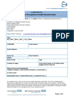 Occupational Health Questionnaire