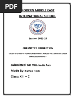 Chemistry Project On Study of Effect of Potassium Bisulphite As Food Pre Servative Under Various Conditions