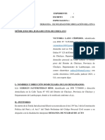 Demanda de Nulidad de Acto Jurídico Por Simulación Relativa - Andrea