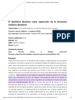 El Idealismo Absoluto Como Superación de La Dicotomía Realismo-Idealismo