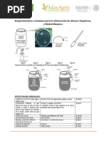 Insumos Requeridos para Elaborar Supermagro y Bocachi