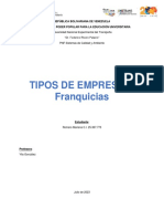 Tipos de Empresas. Franquicias. Mariana Romero