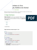 Types of Inheritance in Java