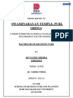 Architectural Thesis Report On Swaminarayan Temple, Puri - Divyansh Mishra