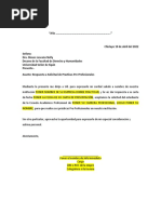 Modelo de Carta de Aceptación Del Centro de Práctica Al Practicante