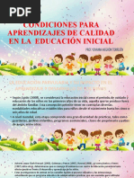 Condiciones para Aprendizajes de Calidad en Educación Inicial