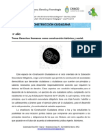 Construcción Ciudadana: 3° AÑO Tema: Derechos Humanos Como Construcción Histórica y Social