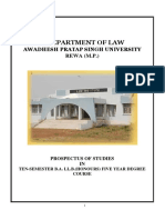 Department of Law: Awadhesh Pratap Singh University REWA (M.P.)