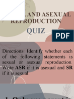 Sexual and Asexual Reproduction Quiz