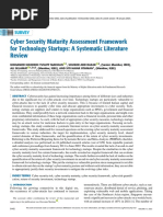 Cyber Security Maturity Assessment Framework For Technology Startups A Systematic Literature Review