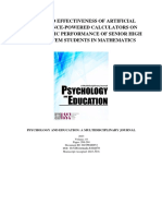 Perceived Effectiveness of Artificial Intelligence-Powered Calculators On The Academic Performance of Senior High School STEM Students in Mathematics