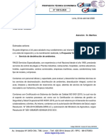 Propuesta Técnica Económica Servicio de Desinfeccion de Ambientes - Mercado Hacienda