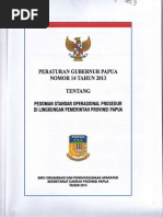 Pergub Papua No 14 TH 2013 - SOP Prosedur Di Pemprov Papua