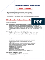 B.Sc./B.A. (Voc.) in Computer Applications: 1 Year: Semester I